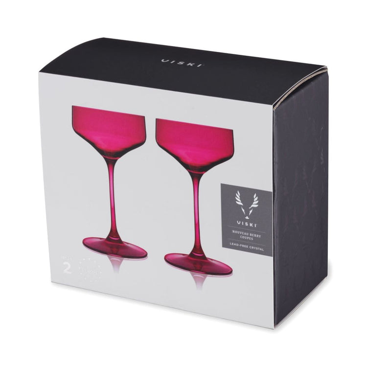 Viski Reserve Nouveau Crystal Coupes Berry - Set 2
