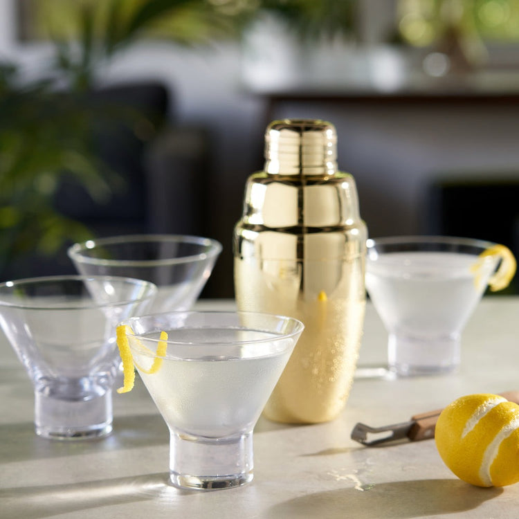 Heavy Base Crystal Martini Glasses (set of 4)