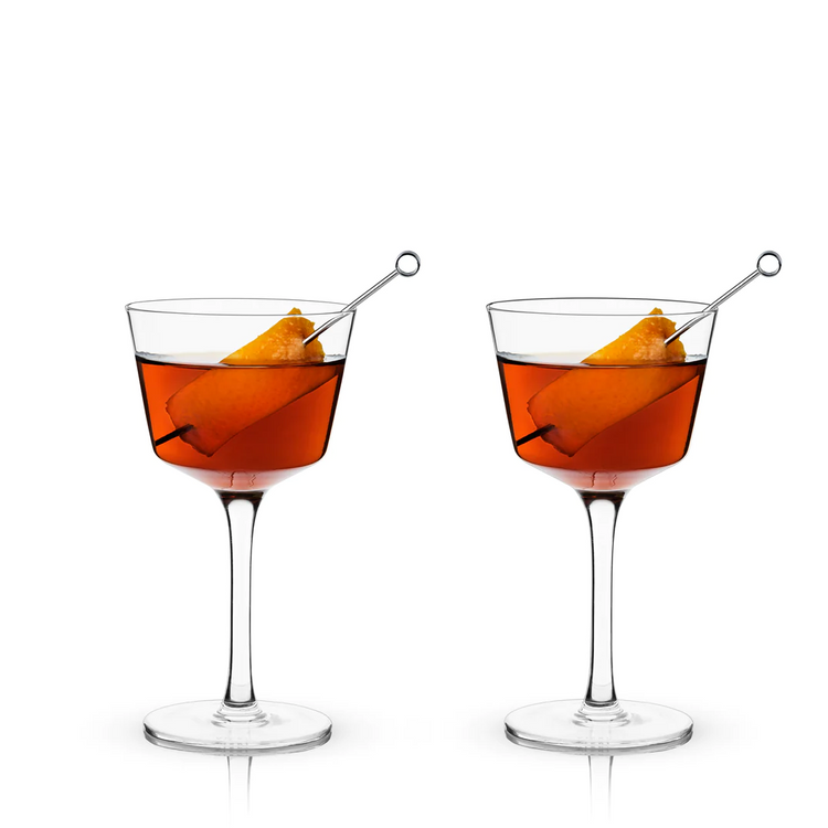 Angled Crystal Nick & Nora Glass (set of 2)