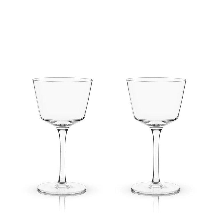 Angled Crystal Nick & Nora Glass (set of 2)