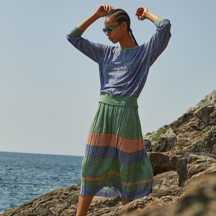 Mapoesie Victoria Jaspe Top Tan Blue