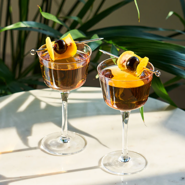 Angled Crystal Nick & Nora Glass (set of 2)