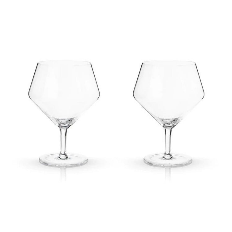 Viski Angled Crystal Gin & Tonic Glasses (set of 2)