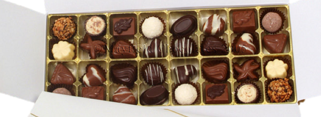 32 piece chocolate box with gourmet chocolates