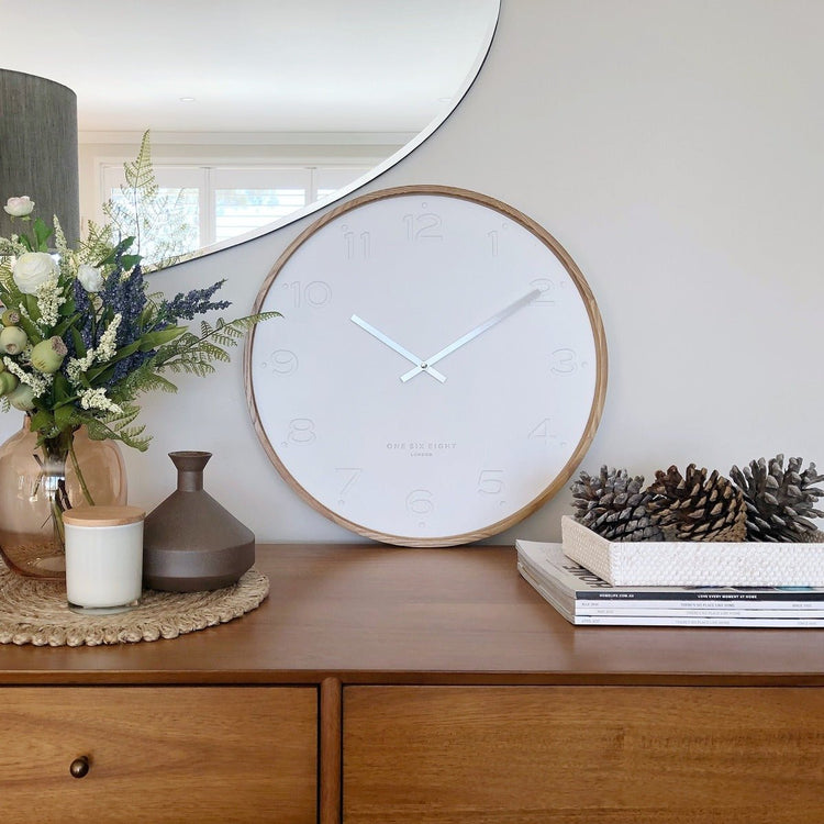 Freya Silent Movement Clock White