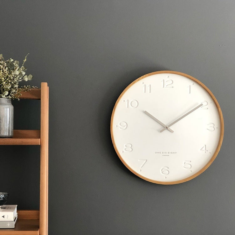 Freya Silent Movement Clock White