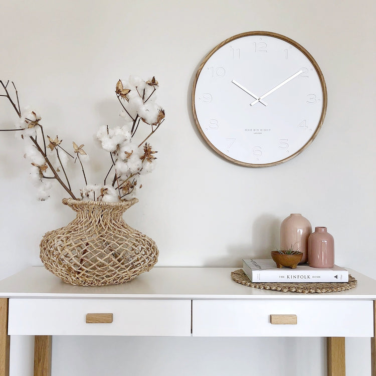 Freya Silent Movement Clock White