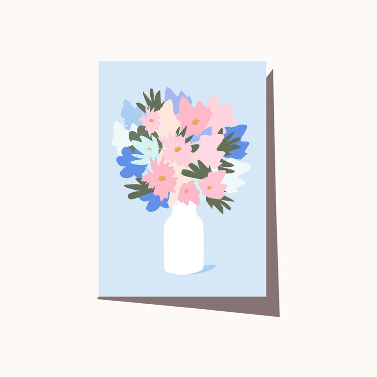 Floral Vase Sky Greeting Card