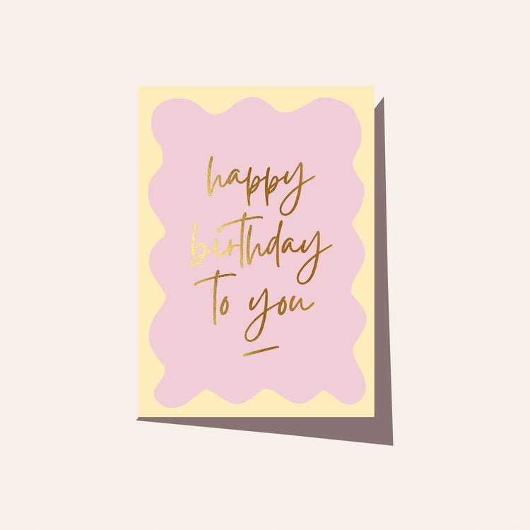 Wavy Lilac Birthday Card