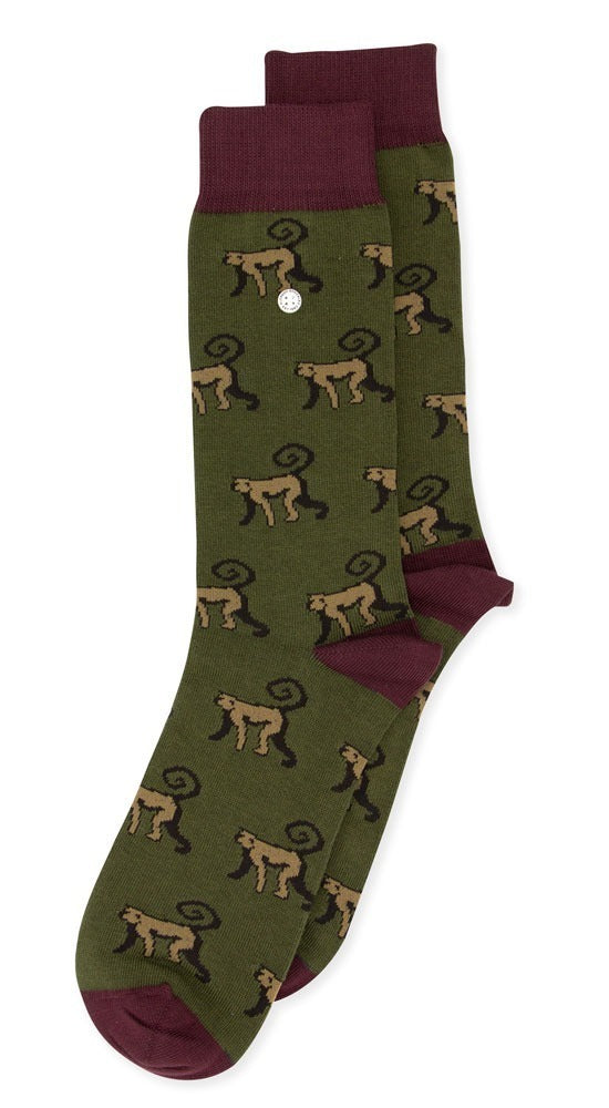 Men's Socks Army Green Monkey