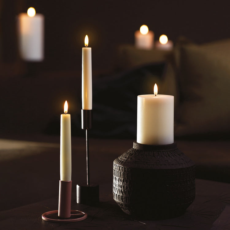 White Wax LED Tapered Candle (Set of 2)
