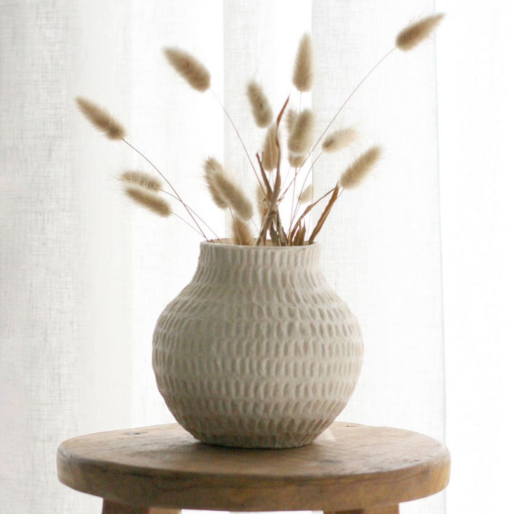 Matteurs Cotton Stone Vase Round - Dash 18 cm