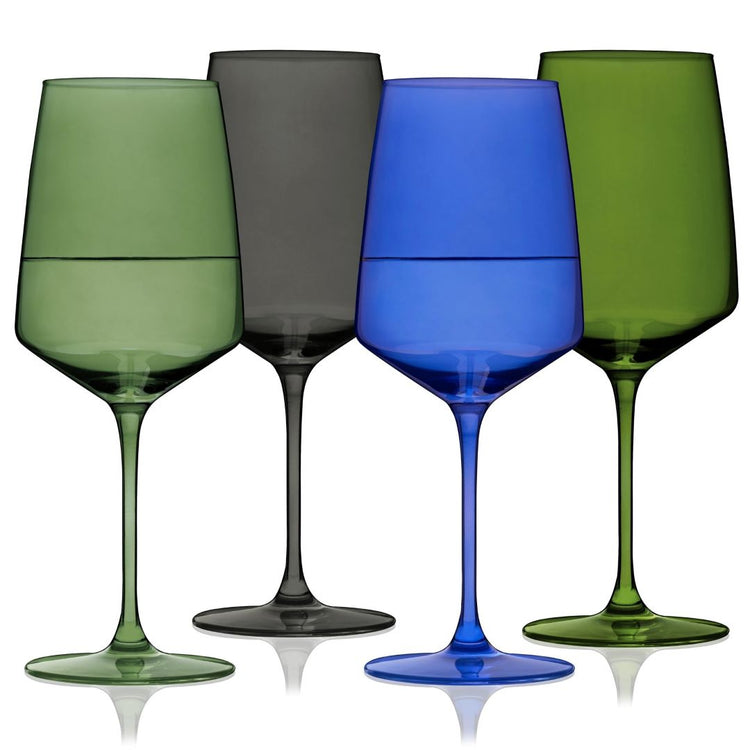 Viski Reserve Nouveau Crystal Wine Glasses in Seaside - Set 2