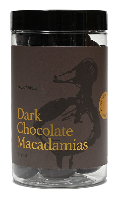 Duck Creek Dark Chocolate Macadamias 165g Jar