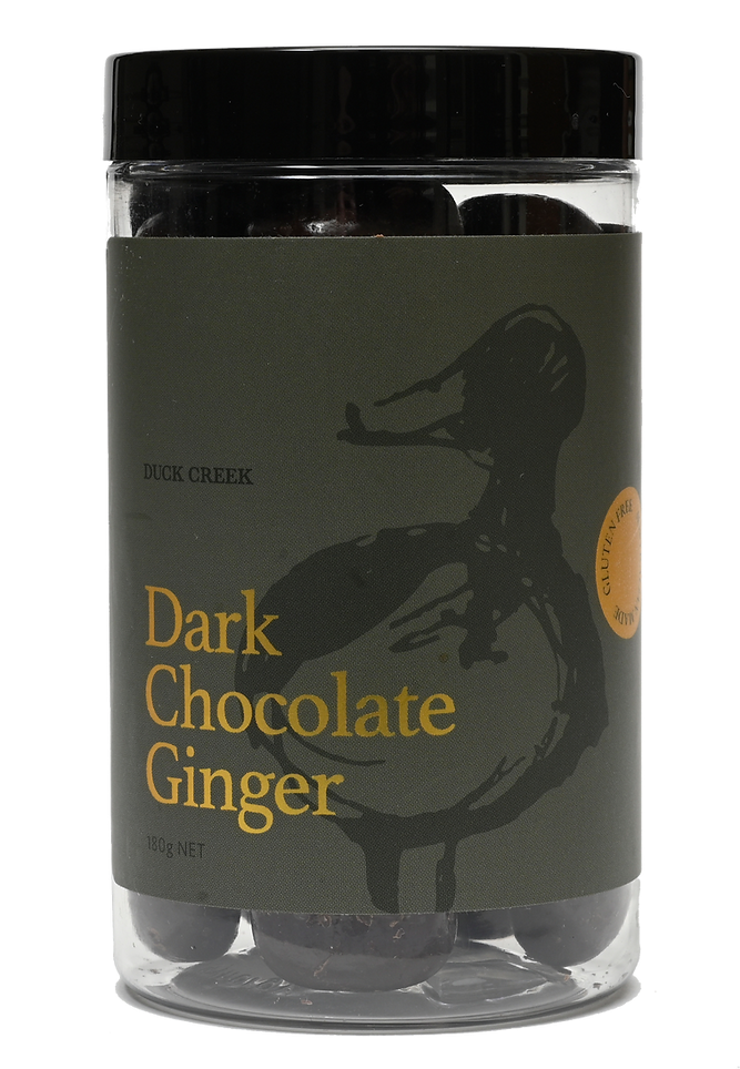 Duck Creek Dark Chocolate Ginger 180g Jar