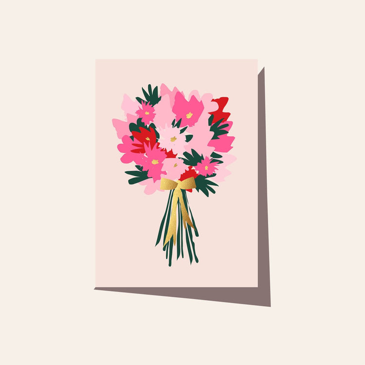 Pink Flower Bunch Greeting Card