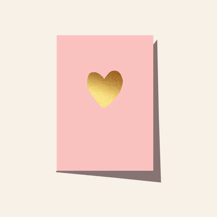Gold Heart Rose Greeting Card