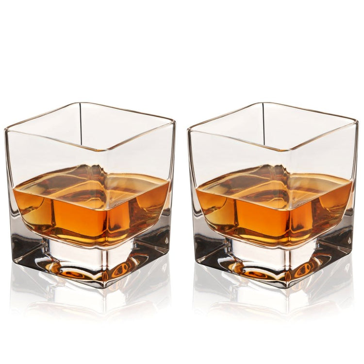 Viski Braque Crystal Rocks Tumblers - Set 2