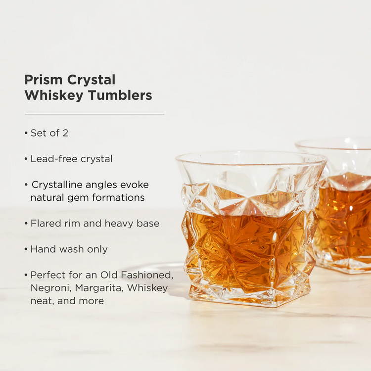 Prism Crystal Whiskey Tumbler (set of 2)